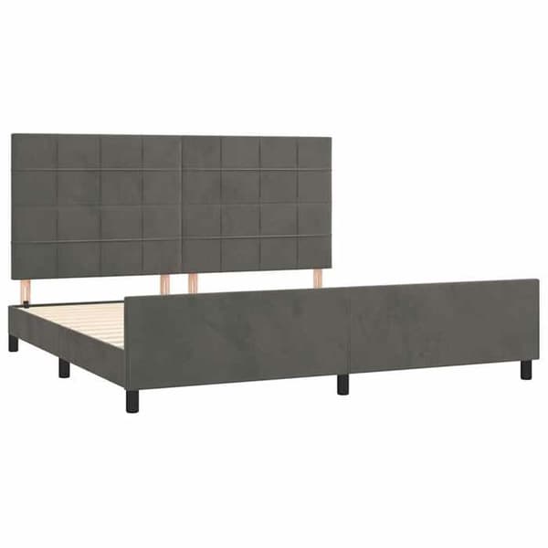 Maison Exclusive - Sängram utan madrass mörkgrå 200x200 cm sammet