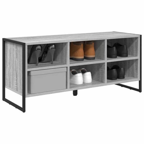 Skoopbevaring - EKSKLUSIV HUS - 100x35x44 cm - Industriel - Grå - Ingeniørtræ