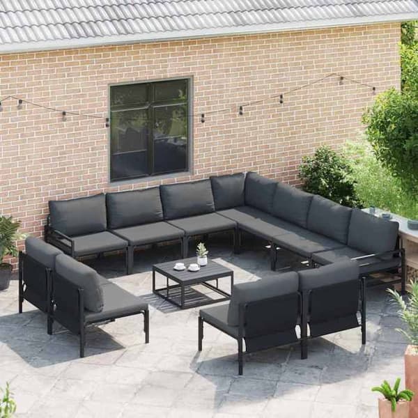 Maison Exclusive - 11 osan musta terassikalustesarja
