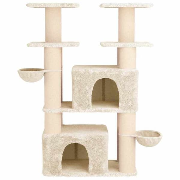 Maison Exclusive - Kattträd med sisal klöspinnar Creme 147 cm 2 st Grädde