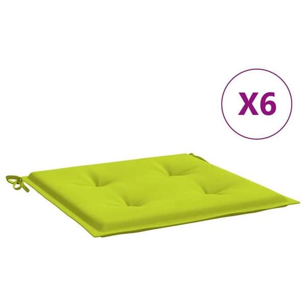 Maison Exclusive - Trädgårdsstolar kuddar set om 6 ljusgrön 40x40x3 cm