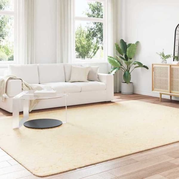 Matta - EXKLUSIVT HEM - NAVARRA - 240x340 cm - Polyester - Shaggy crème Grädde