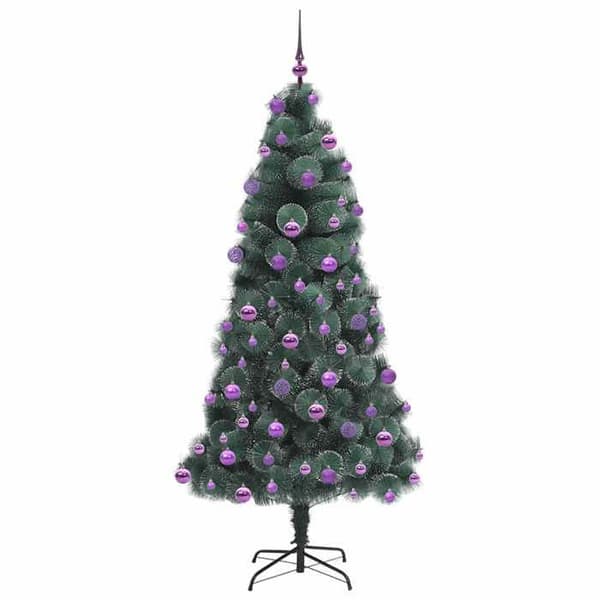 Kunstig juletræ - EKSKLUSIV HUS - Forudbelyst med kuglesæt - USB-forbindelse - Varm hvid LED - Holdbar PET