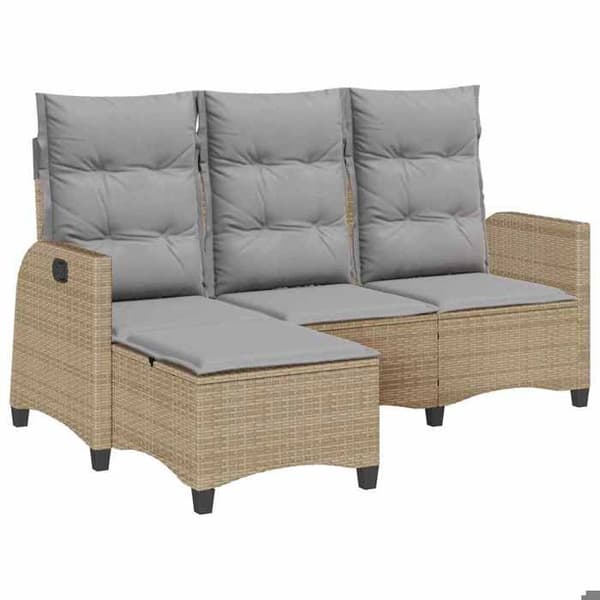 Maison Exclusive - Justerbar havemøbelsofa med L-formede puder i beige polyrotin