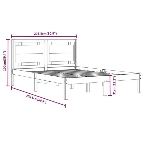 Maison Exclusive - Sengebund uden madras grå 200x200 cm massivtræ Grå