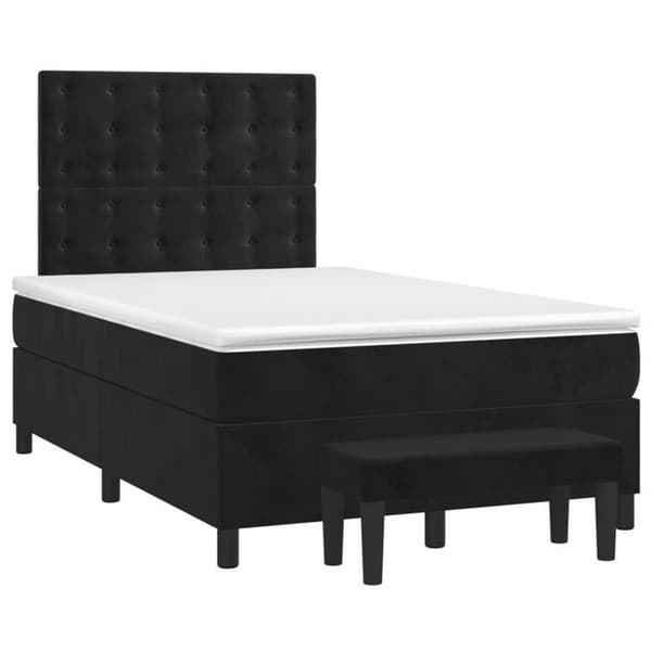 Maison Exclusive - Seng med lameller og sort madras 120x190 cm fløjl
