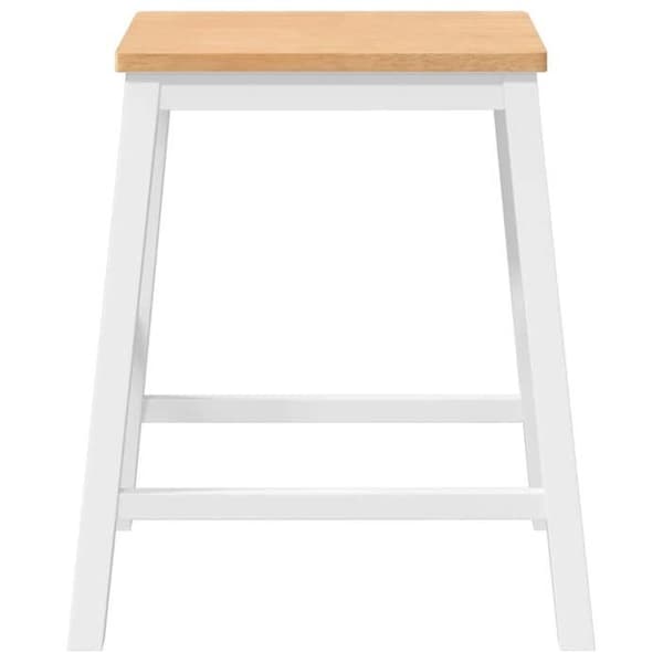 Barstole - EKSKLUSIV HUS - Sæt af 2 - Massivt gummitræ - Hvid - Moderne design Vit