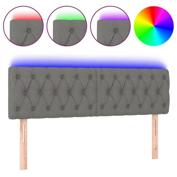 Maison Exclusive - LED-päätyharso Tummanharmaa 160x7x78/88 cm Kangas mörkgrå