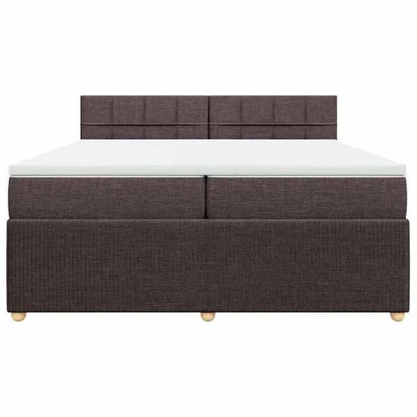 Maison Exclusive - Sengebund med lameller og madras Mørkebrun 200x200 cm