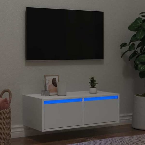 Maison Exclusive - TV-møbel med hvide LED-lys 75x35,5x25 cm