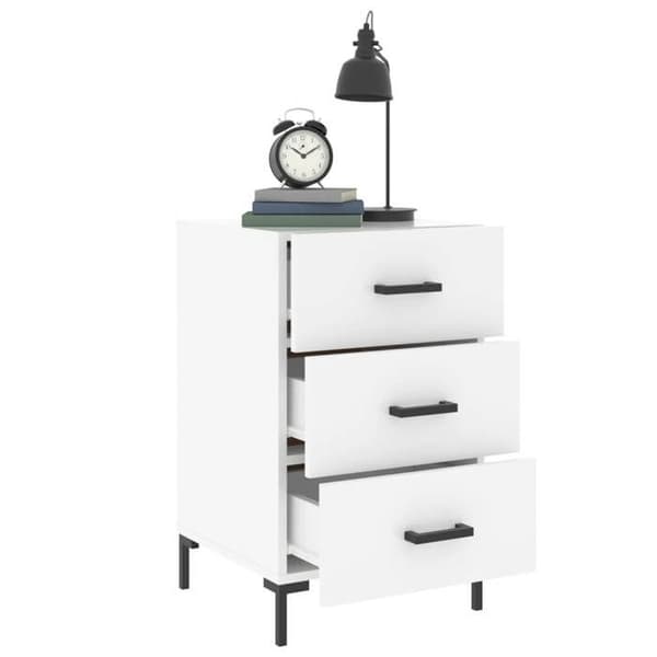 Maison Exclusive - Sängbord vit 40x40x66 cm ingenjörsträ Vit