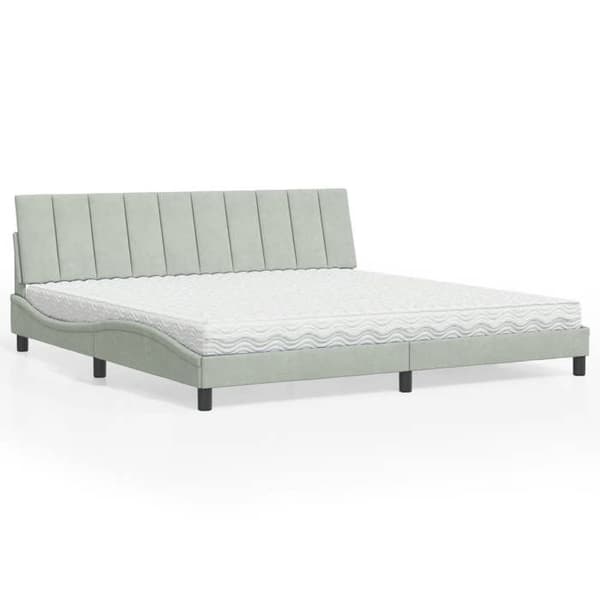 Maison Exclusive - Hanko vaaleanharmaa sänky patjalla 200x200 cm sametti ljusgrått