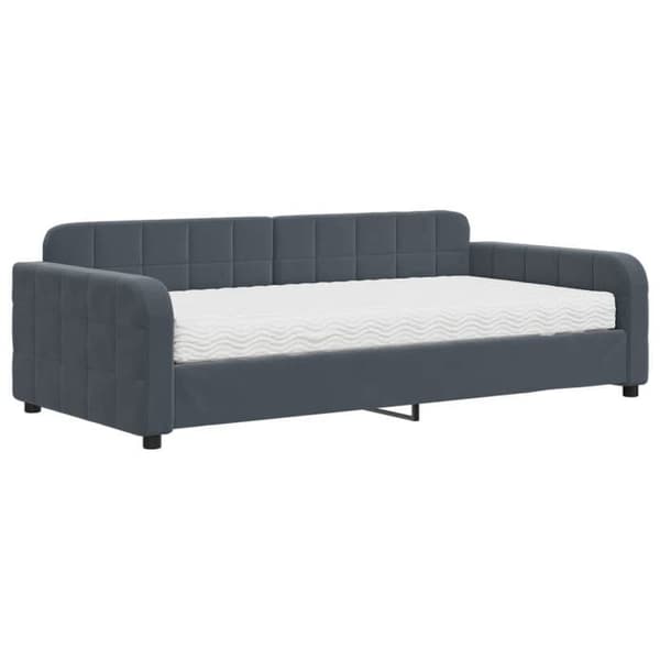 Maison Exclusive - Dagbädd med mörkgrå madrass 100x200 cm sammet