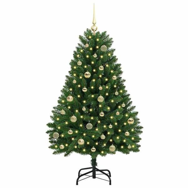 Maison Exclusive - Konstgjord julgran 150 cm 150 LED Varm vit Grön