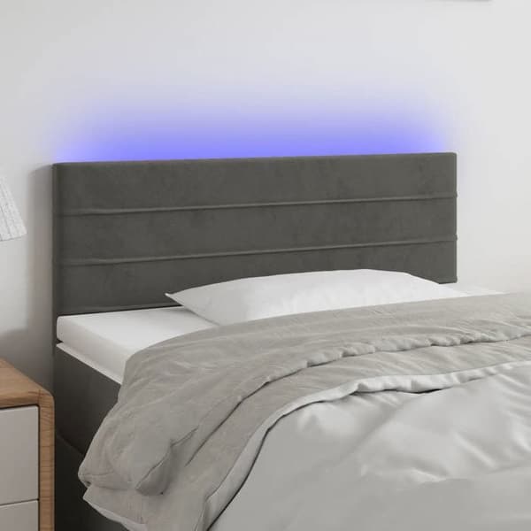 Maison Exclusive - LED Hovedgærde Mørkegrå 80x5x78/88 cm Velour mörkgrå