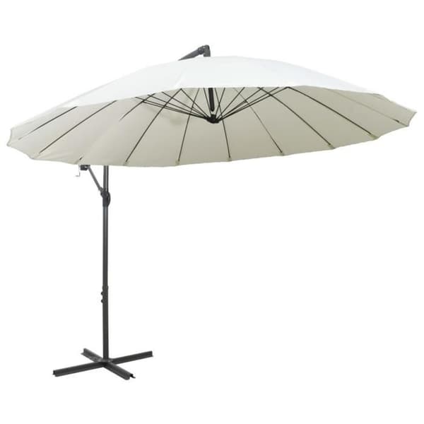 Vit parasoll hängande Vit 3 m Aluminium Vit