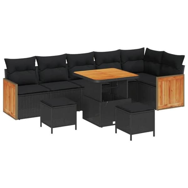 Maison Exclusive - 9 hengen puutarhakalustesarja 9 kpl Musta