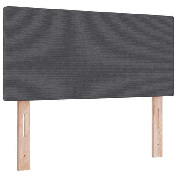 Sänggavel - EXKLUSIV HEM - 80 cm - Mörkgrå - Inbyggd LED - Ribbad sammet Mörkgrå