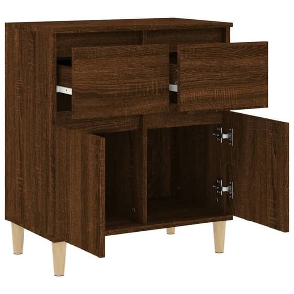 Maison Exclusive - Buffet i brunt egetræ 60x35x70 cm i ingeniørtræ