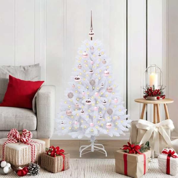 Kunstigt juletræ - EKSKLUSIV HUS - 120 cm - Hvid - LED 8 tilstande - USB 5V strømforsyning Vit