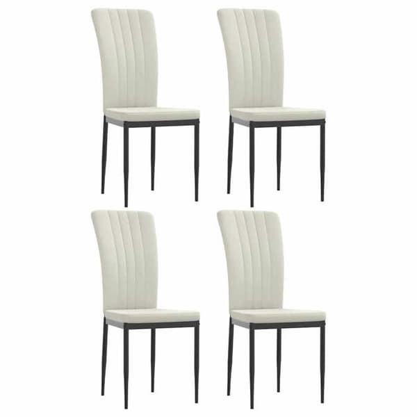 Maison Exclusive - Ruokatuolit 4 kpl Kermanvärinen Sametti