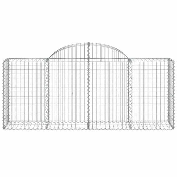Maison Exclusive - Bågformade gabionkorgar 25 st 200x50x80/100 cm Galvaniserat stål silver-
