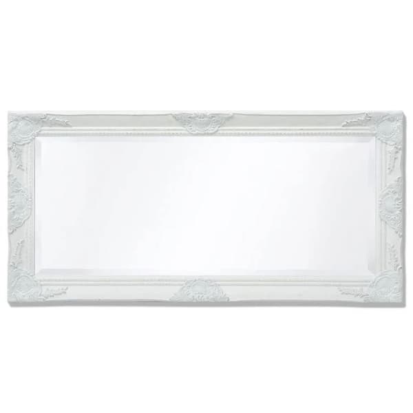 Maison Exclusive - Barockstil väggspegel 100x50 cm vit Matt vit