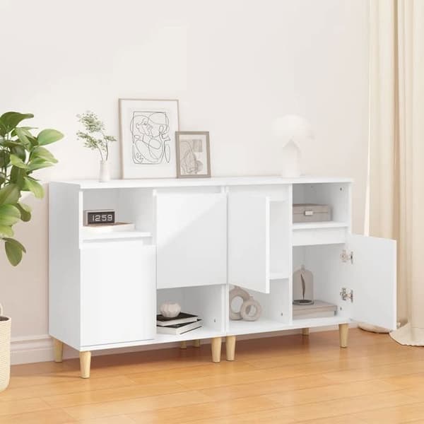 Maison Exclusive - Bufféer 2 st vit 60x35x70 cm ingenjörsträ Vit