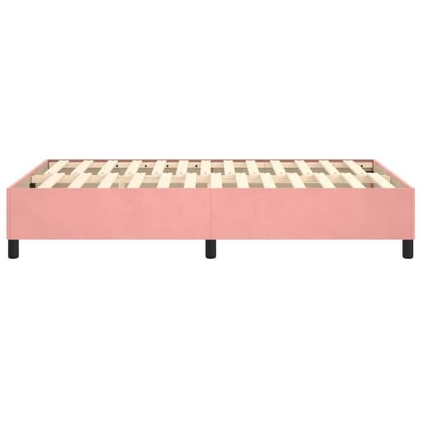 Maison Exclusive - Sängram med ribbor rosa 120x200 cm sammet rosa