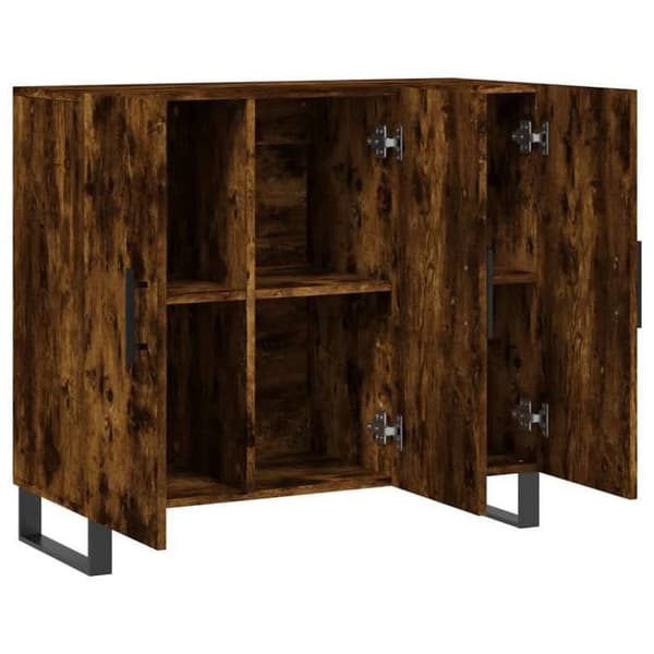 Maison Exclusive - Buffé ek rökig 90x34x80 cm ingenjörsträ