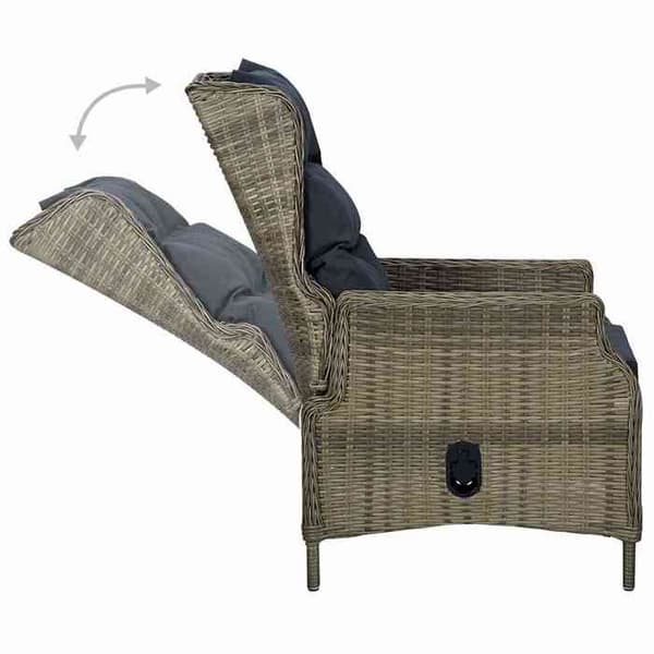 Maison Exclusive - Fällbar trädgårdsstol med kuddar, flätad resin, brun