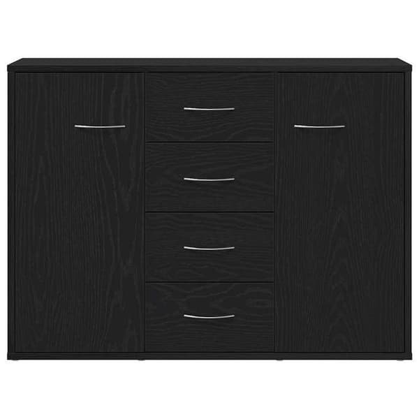 Maison Exclusive - Buffet i sort egetræ 88x30x64 cm ingeniørtræ
