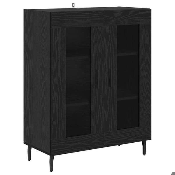 Maison Exclusive - Buffet Sort egetræ 69,5 x 34 x 90 cm Ingeniørtræ