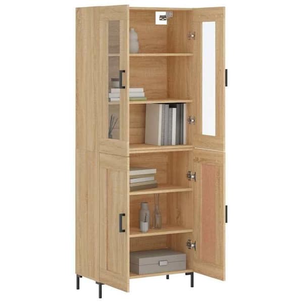 Maison Exclusive - Buffé hög Ek sonoma 69,5x34x180 cm Ingenjörsträ
