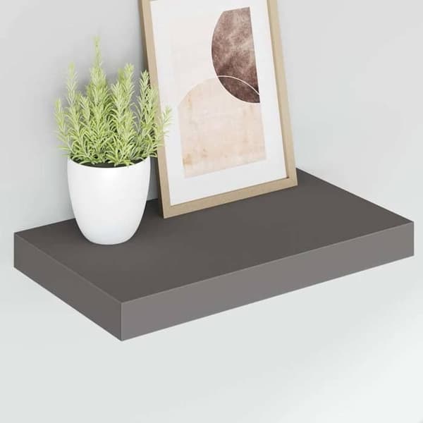 Maison Exclusive - Kelluva seinähylly 4 kpl Harjattu harmaa 40x23,5x3,8 cm MDF Glänsande grå