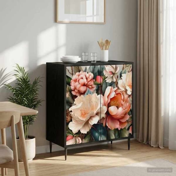 Maison Exclusive - Buffet BORNE Sort egetræ 69 x 33 x 76 cm Ingeniørtræ
