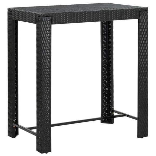 Maison Exclusive - Havebar sæt 5 dele sort poly rattan/massiv akacietræ Svart