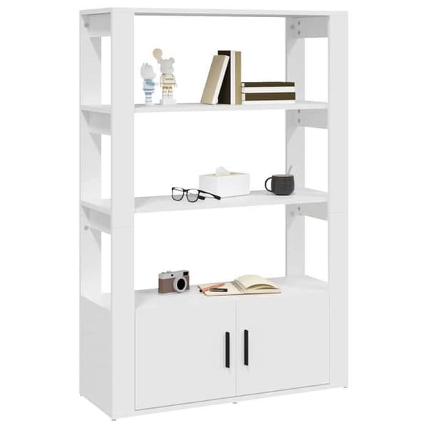 Maison Exclusive - Buffé Vit 80x30x119,5 cm Ingenjörsträ