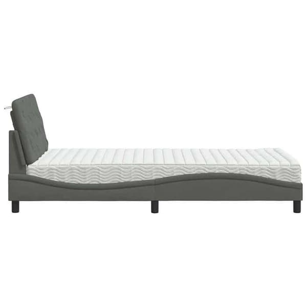 Maison Exclusive - Säng med mörkgrå madrass 100x200 cm tyg