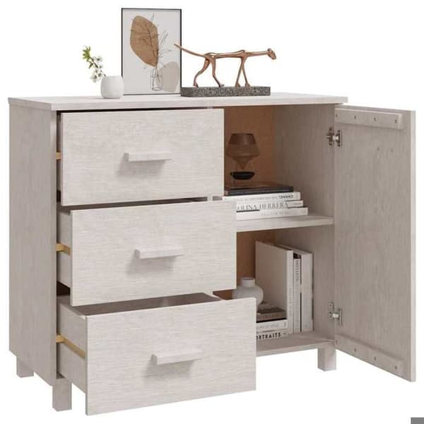 Maison Exclusive - Buffé HAMAR Vit 90x40x80 cm Massivt furu Vit
