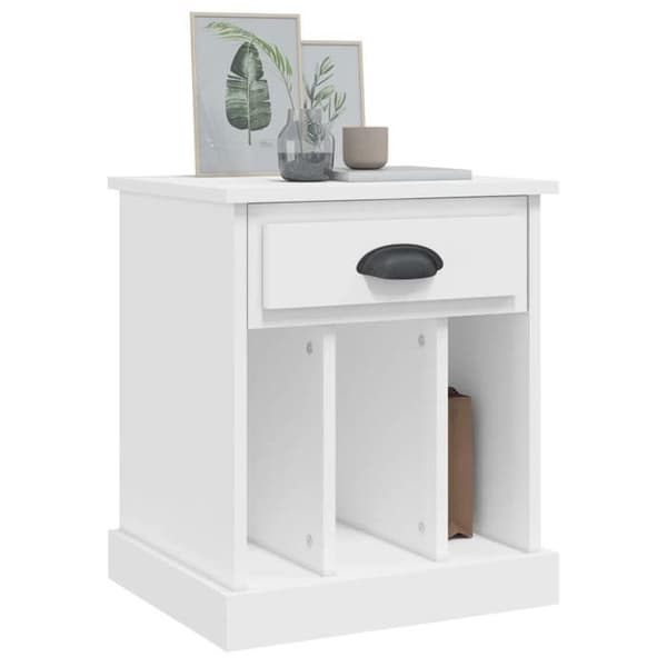 Maison Exclusive - Natborde 2 stk hvid 43x36x50 cm Vit