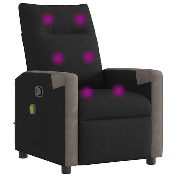 Maison Exclusive - Lænestol med massagefunktion, justerbar, sort stof