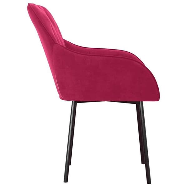 Maison Exclusive - Matstolar set om 2 Röd vinröd Sammet Röd Bordeaux