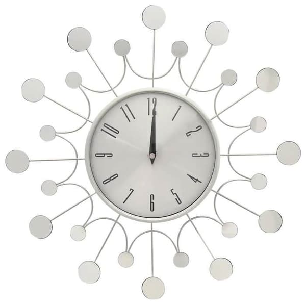 Maison Exclusive - 325165 Seinäkello Hopea 40 cm Metalli