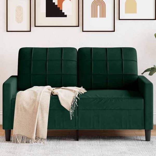 Maison Exclusive - 2-personers Sofa Mørkegrøn 120 cm Velour