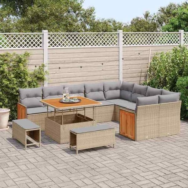 Maison Exclusive - 13-delars trädgårdsoff-set 11-sits