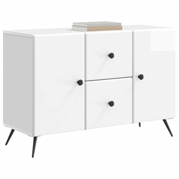 Maison Exclusive - Buffé Vit glänsande 89 x 34,5 x 60 cm Ingenjörsträ