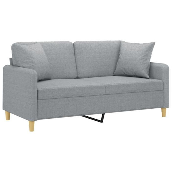 Soffa 2 platser - Maison Exclusive - Ljusgrå - Polyester tyg - Metallram ljusgrått