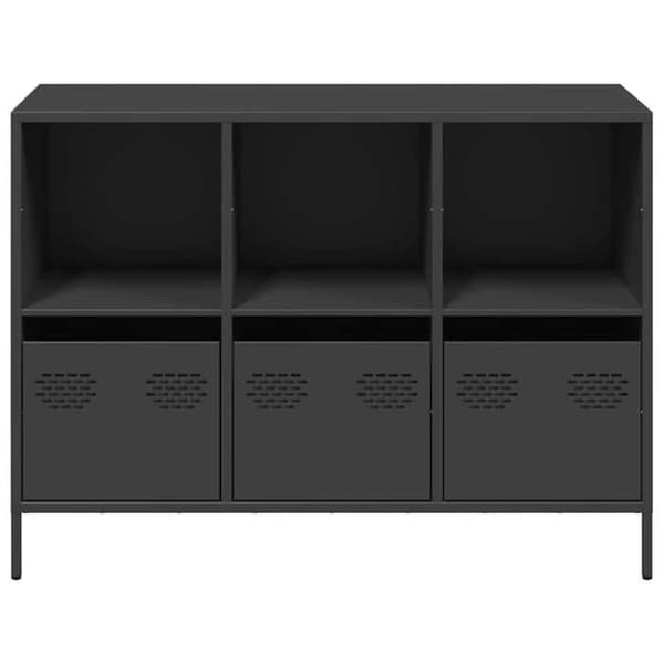 Maison Exclusive - Musta buffet 101,5x39x73,5 cm kylmävalssattua terästä