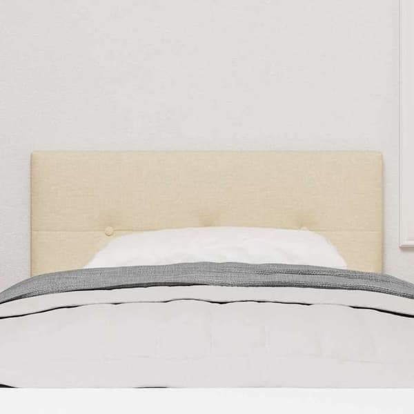 Sänggavel - EXKLUSIV HEM - 80 cm - Inbyggd LED - Crème polyester - Justerbar höjd Grädde